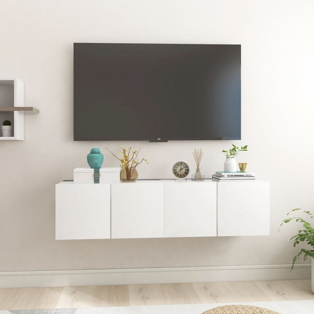Vidaxl Závesné TV skrinky 2 ks biele 60x30x30 cm